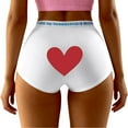 thumbnail image 1 of AWZXDE Valentine's Day Floral Print Underwear Soft Stretch Bikini Panties Breathable Mid Rise Seamless Panties 2026 White, 1 of 4