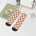 thumbnail image 7 of Rateoe Brown Palms Pattern Quarter Crew Socks,Toe Seamed Ankle Socks,Cotton Cushioned Breathable Athletic Crew Sports Socks, 7 of 7