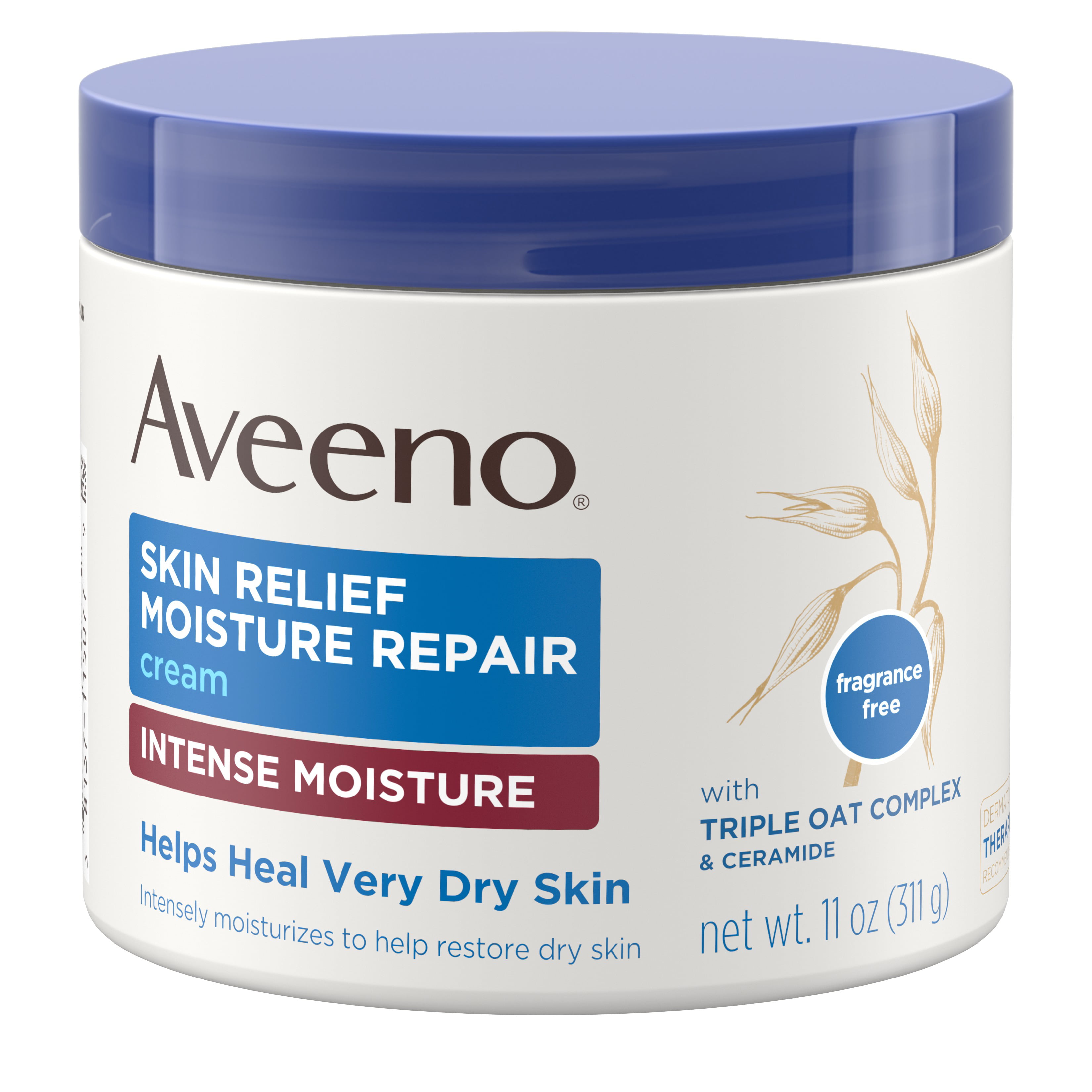 Aveeno Skin Relief Intense Moisturizing Cream, Extra-Dry Skin, 11 oz ...