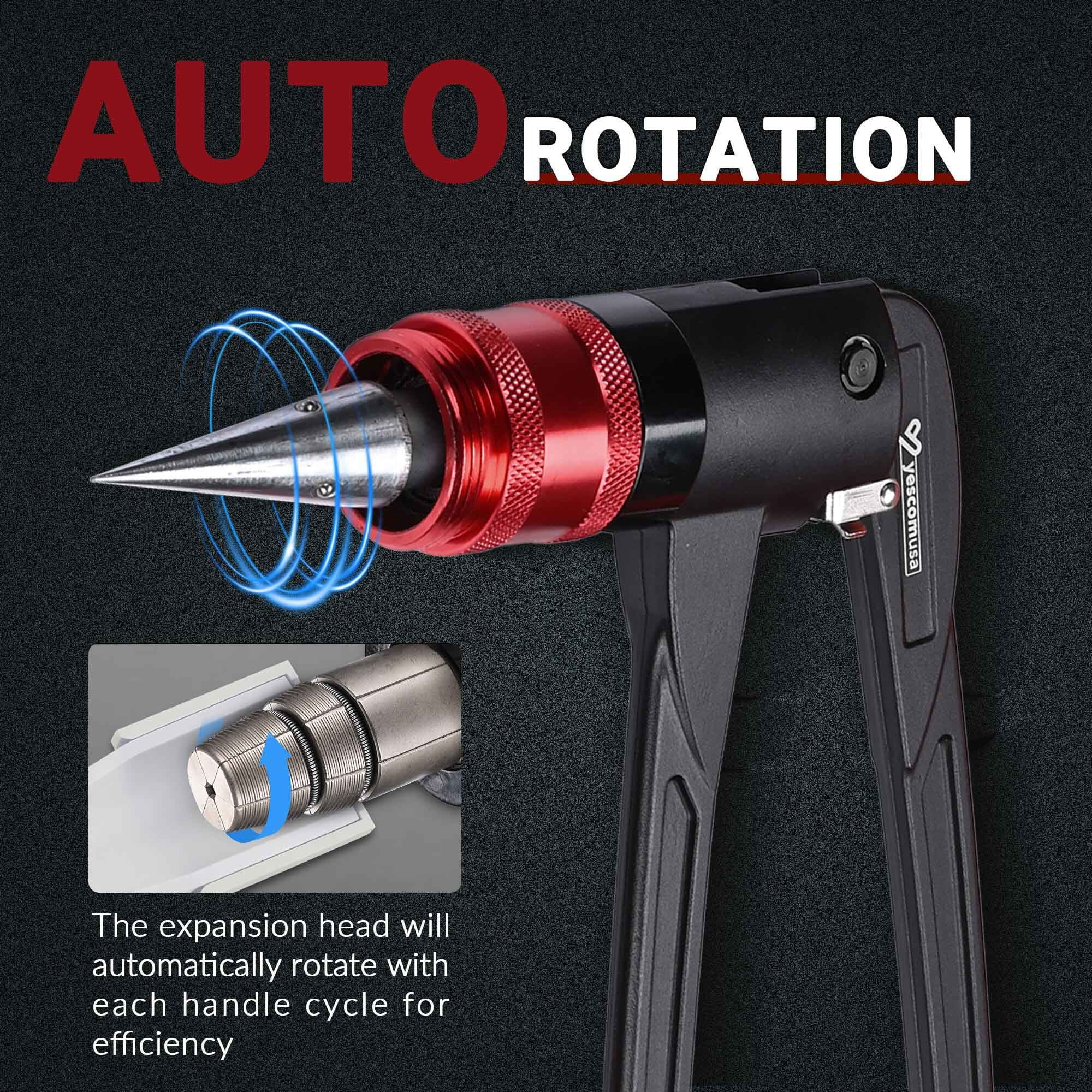 Yescom PEX Expansion Tool Kit 1/2" 3/4" 1" Auto Rotation Heads Tube Expander and Tubing Cutter