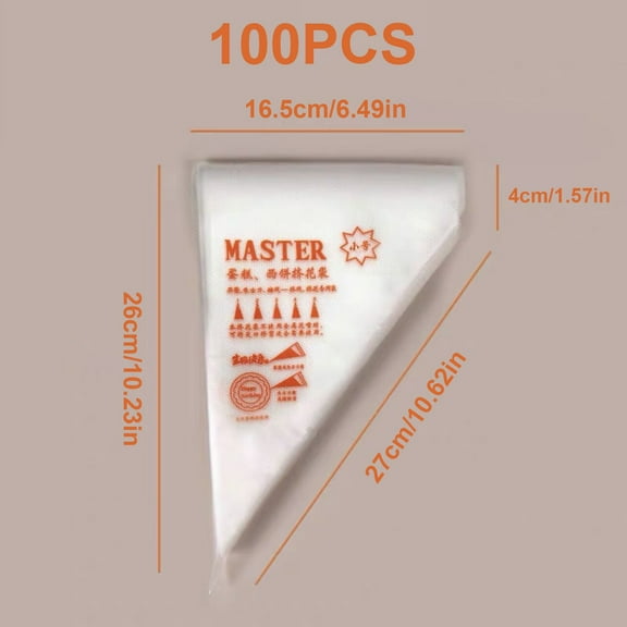 Clearance Sale！Large Thickened 100Pcs Disposable Tipless Piping Bags and Bag Icing Bags for Cookies Decorating Cupcake