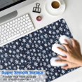 thumbnail image 4 of Long Mouse Pads for Desk,Dark Blue Christmas Snowflake Pattern Desk Mats on Top Of Desks, Desk Mouse Pad Extra Large with 3mm Non-Slip Base and Stitched Edge for Gaming,Office,Work,Home 31.5x11.8in, 4 of 5