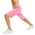 thumbnail image 3 of Cropped Elastic High Waist Capris for Womens 9" Lightweight Athletic-Fit Leggings Tummy Control Dry Fit Yoga Shorts Gym Traning Track Joggers Pants with Pockets, 3 of 6
