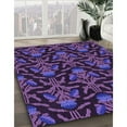 thumbnail image 3 of Ahgly Company Machine Washable Indoor Round Transitional Dark Orchid Purple Area Rugs, 3' Round, 3 of 7