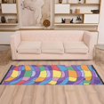 thumbnail image 2 of Yayeee Runner Rug for Bedroom 2'x6' Machine Washable Hallway Non Slip Mat, Yellow Wavy Plaid, 2 of 8