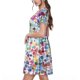 thumbnail image 2 of Disketp Colorful Watercolor Dots para Vestido de Manga Corta para Mujeres, Vestidos de Verano para Mujeres, Casual y Holgado para la Playa, 2 of 6