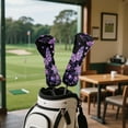 thumbnail image 4 of Yuyamidu Purple Butterfly Golf Club Head Covers for Club Protective, Purple Flowers Golf Headcover Waterproof PU Leather Golf Accessory Gifts for Women, 4 of 8