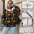 thumbnail image 6 of COEQINE Full Zip Up Women's Hoodie Sweatshirts Fashion Y2K Casual Wear Long Sleeve with Pockets Pumpkin Moon Star and Bat Sweater Print Fall Winter Oversized Outfits, M, 6 of 7