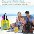 thumbnail image 3 of 4pcs colorful mesh beach tote bag, mesh drawstring shopping bag suitable for gifts, toys, groceries and laundry, 3 of 7