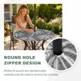 thumbnail image 4 of Round Outdoor Tablecloth with Umbrella Hole and Zipper, Dark Grey Palm Tree Tablecloth with Elastic Waterproof, Summer Botanical Tropical Tree Patio Table Covers for 31" - 35" Picnic Pool Tables, 4 of 9