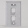 thumbnail image 3 of ICC 2-port Single Gang Flat Faceplate 25 Pk - 2 x Socket(s) - 1-gang - White, 3 of 5