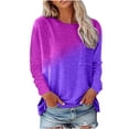 thumbnail image 1 of Pompotops Blouse Décontractée à Manches Longues avec Poche et Col Rond Imprimé Dégradé pour Femmes, 1 of 6