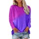 thumbnail image 2 of Pntutb Mujeres Gradiente Impreso O-Cuello Casual Manga Larga Bolsillo tops Blusa Pntutb Pntutb-1216, 2 of 6