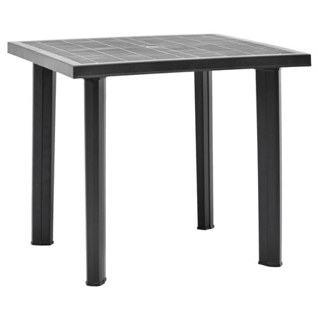 moobody Garden Table with Parasol Hole Plastic Outdoor Dining Table Patio Side Table for Garden  Deck Terrace  Outdoor Furniture 31.5 x 29.5 x 28.3 Inches (L x W x H)