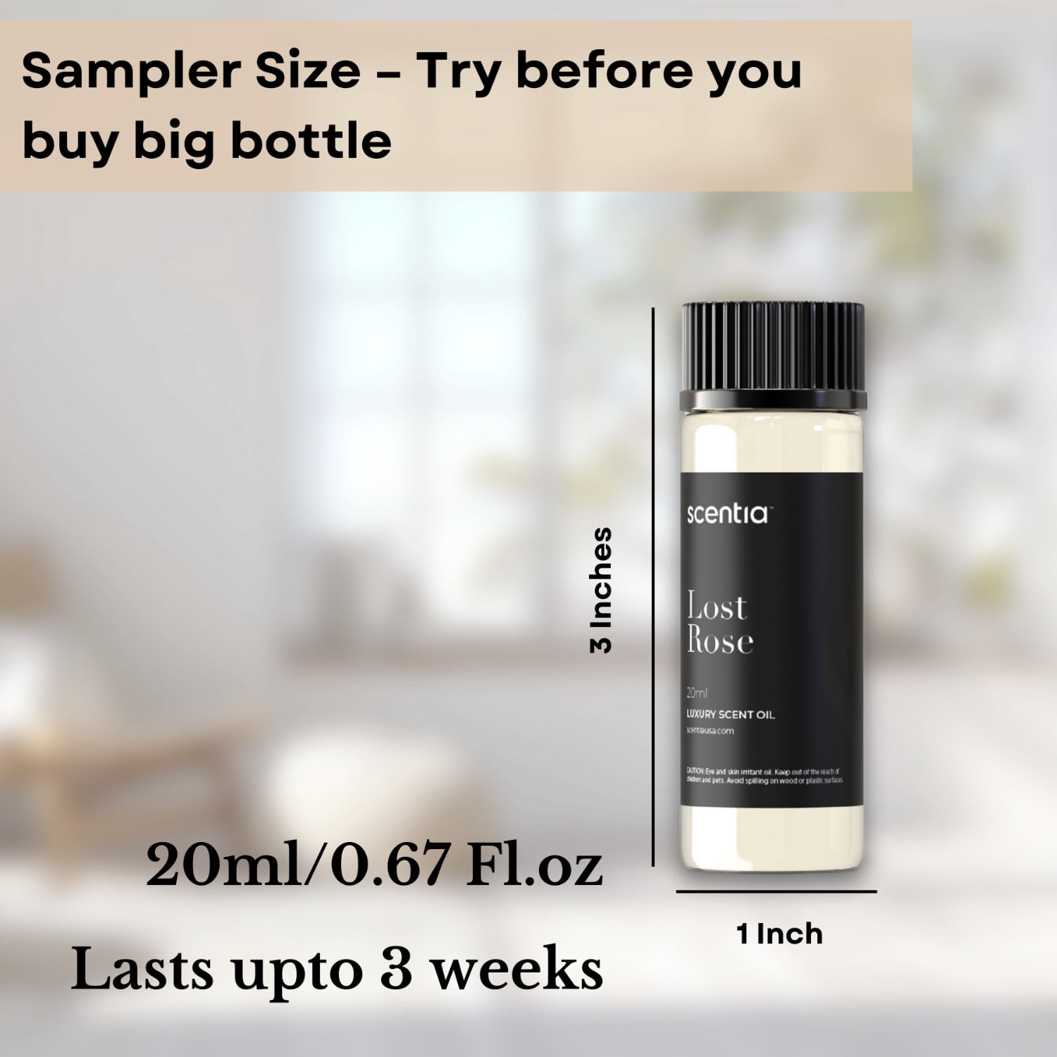 Hotel Diffuser Oil Inspired by Fairmont Hotel Scent - 20 mL 0.67 fl oz - Fragrance Oil Blend Rose, Oud Wood & Clove Notes for Aromatherapy Diffusers and Humidifiers - Lost Rose
