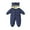 Navy, variant on Newborn Baby Boy Girl down Jacket Hoodies Zipper Warm Rompers Infant Thermal Onesies Snowsuit Cold Winter Outfits