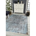 thumbnail image 2 of Khan Blue Modern Polyester Area Rugs for Living Room Washable Rugs Boho Moroccan Area Rug Soft Geometric Bohemian Distressed Indoor Rug for Bedroom Dining Room Office Foldable Nonslip Rug, 2 of 9