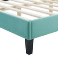 thumbnail image 6 of Platform Bed Frame, King Size, Velvet, Blue, Modern Contemporary Urban Design, Bedroom Master Guest Suite, 6 of 10