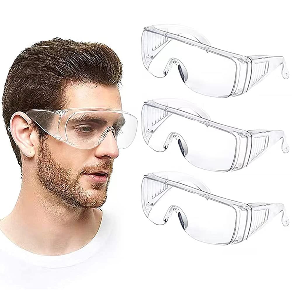 24 Pack of Safety Glasses (24 Protective Goggles in 6 Different Colors) Anti-Fog Crystal Clear Eye Protection - Perfect for Nurses, Construction, Shoo