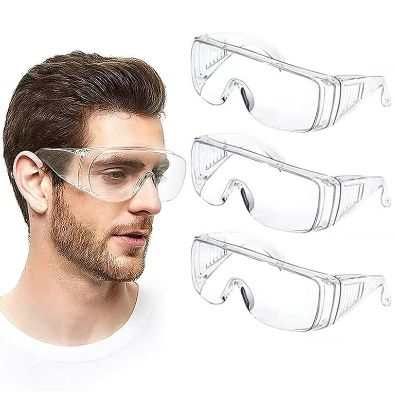 Safety Glasses,Anti Fog Safety Goggles Over Eyeglasses Eyes  Protection,Clear Lens Anti-fog/Anti-Scratch/Splash Eye Protection Fit Over  Goggles for