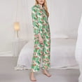thumbnail image 3 of Fotbe Flamingo And Monstera Pattern Long Sleeve Pajama Set for Women,Sleepwear Set,2-piece Loungewear Set,Soft PJs Comfy Nightwear with Pockets -X-Large, 3 of 7
