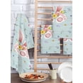 thumbnail image 2 of Easter Kitchen Dish Towels for Drying Dishes Set of 4, Spring Rabbits Ears Feet Flowers Wooden Grain Waffle Weave Microfiber Hand Tea Bathroom Towels Quick Dry & Absorbent Towel 15.7x23.6, 2 of 7
