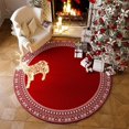 thumbnail image 1 of Christmas Carpet Home Decor Round Living Room Carpet Non-Slip Easy Care Rugs, 1 of 5