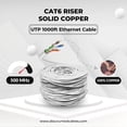 Cat6 Riser Ethernet Cable White 23AWG Solid Bare Copper 1000ft CMR UTP ...