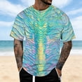 thumbnail image 2 of IWRICH Novelty Short Sleeve T Shirts for Men Crewneck Shirt Funny Fashion Fish Scale Tees Casual Printed Tops 02-Sky Blue XL, 2 of 6