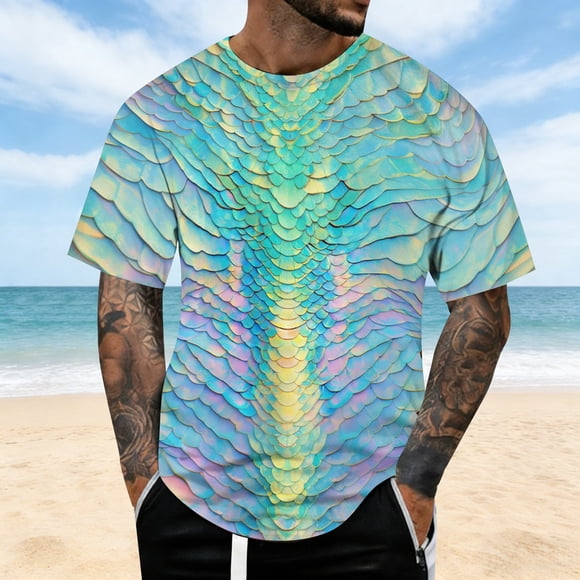 Men's Summer Style T Shirt with 3D Print Short Sleeves for Everyday Casual Outdoor Comfort Apparel