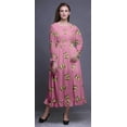 thumbnail image 2 of Bimba Women Long Sleeve Smocked Dress Round Neck Ruffle Summer Maxi-Medium, 2 of 5