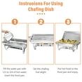 thumbnail image 4 of EVGTTI 4 Pack Chafing Dish Buffet Set, 8Qt Rectangular 1/3 Pan×2+full pan×2 Stainless Steel Catering Warmer Set with Water Pan for Parties, Events, Wedding, Camping, Dinner, 4 of 6