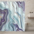 thumbnail image 3 of Shower Curtain Sets for Bathroom Decor with 12 Hooks, Marble Blue Purple, 72x72 Inch Bath Curtain Washable Shower Curtain for Bathtub, 3 of 7