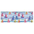 thumbnail image 6 of Yayeee Kitchen Valance Rod Pocket 54" x 18" Living Room Window Curtain, Blue Hand Drawn Sailboats, 6 of 6