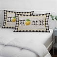 thumbnail image 3 of Summer Lemons HOME Throw Pillow Covers Black White Buffalo Plaid Woog Grain Decorative Lumbar Pillow Cover Rectangle Cushion Case for Sofa Couch Bed Living Room Bedroom 24 X 36 Inches, 3 of 9