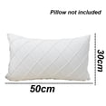 thumbnail image 2 of Simple solid color rectangular pillowcase with striped pattern, 2 of 6
