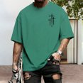 thumbnail image 5 of adaychics Christian Tshirts Men Crew Neck Spanish Bible T-shirt Short Sleeve Oversized Casual Tops for Vacation, 5 of 7