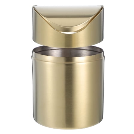 Worgeous  Stainless Steel Trash Can Garbage Bin Rubbish Outdoor Office Golden