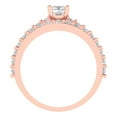 thumbnail image 4 of Clara Pucci 14K Rose Gold 1.325 Synthetic Moissanite Engraveable Engagement Ring + Wedding Band Set, 4 of 7