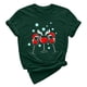 thumbnail image 4 of Gibobby Tops navideños para Mujer Camiseta de manga corta con cuello redondo y estampado de Navidad para mujer(Verde,XG), 4 of 5