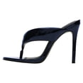thumbnail image 3 of FSJ Women Round Open Toe Thong Stiletto Mule Sandals High Heel Slip On Flip Flops Comfortable Summer Shoes Size 8 Blue, 3 of 4