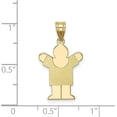 thumbnail image 4 of 14k Yellow Gold Solid Satin Engravable Boy Charm - 25mm - 1.6gm, 4 of 6