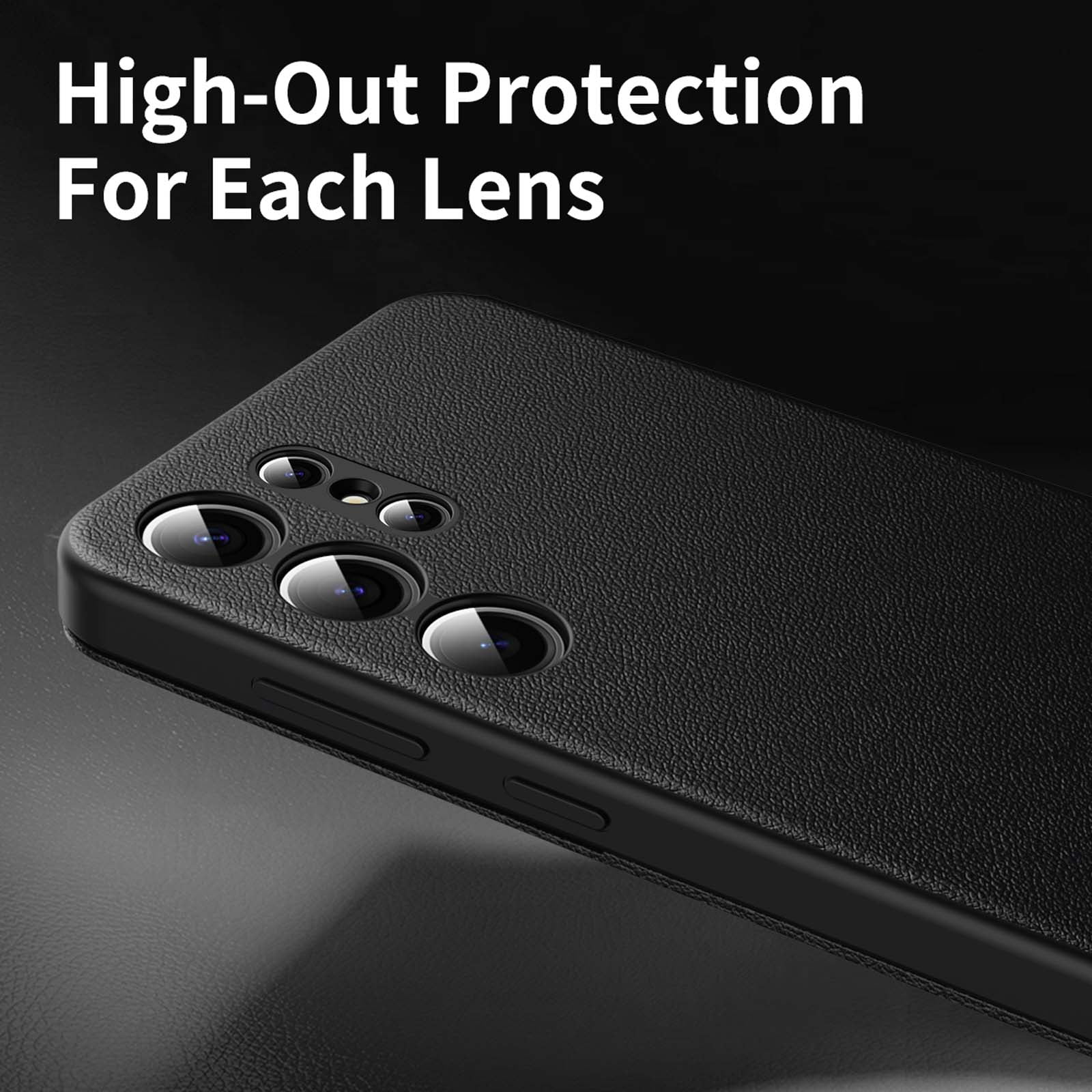Compatible with Samsung Galaxy S24 Ultra Flip Phone Case,With Smart window,PU Leather + PC + TPU Material,With Card Slot,Shockproof Anti-fall Rugged Case Cover For Samsung Galaxy S24 Ultra,Black