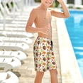 thumbnail image 6 of Cauagu Holiday Thanksgiving Turkey Print Swim Trunks for Men,Youth Boys Swim Shorts Compression Liner Beach Shorts Boys' Swimming Shorts 7-20 Years Bathing Suit-X-Large, 6 of 7