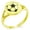 Gold, variant on Stainless Steel Love Soccer Heart Minimalist Oval Top Polished Statement Ring