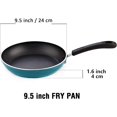 thumbnail image 2 of Cook N Home Nonstick Saute Skillet Fry Pan, 9.5 Inch Kitchen Non-Stick Cookware Cooking Frying Pan, Induction Compatible, Turquoise, 2 of 7