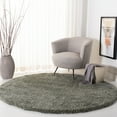 thumbnail image 2 of SAFAVIEH Royal Juliet Solid Plush Shag Area Rug, Green, 6'7" x 6'7" Round, 2 of 7