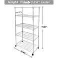 thumbnail image 2 of Simple Deluxe Heavy Duty 5-Tier Wire Shelving Unit with Wheels, Adjustable Steel Storage Rack, 1750 lb Capacity, Chrome, 36"x 18"x 71", 2 of 7