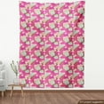 thumbnail image 3 of Ambesonne Floral Fabric by the Yard Upholstery, Taiwan Hakka Culture, 3 Yards, Pink Blue Green, 3 of 4