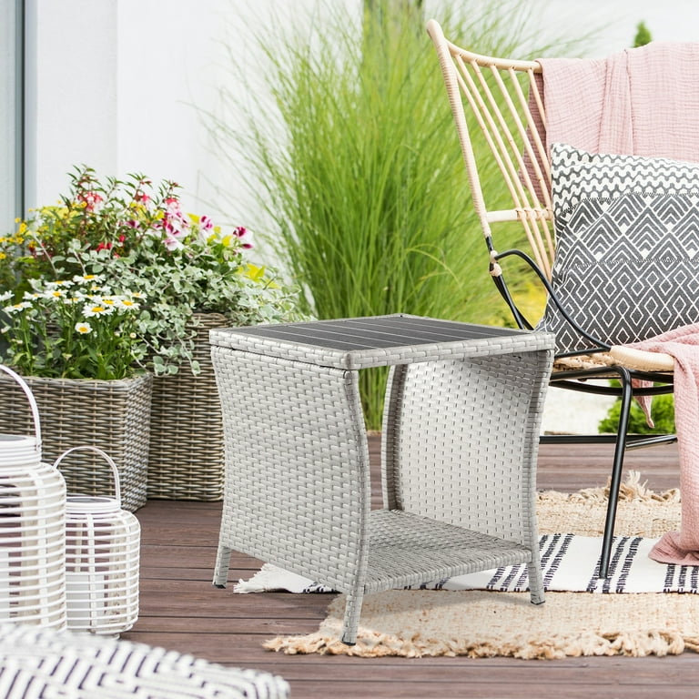 Small rattan garden table sale